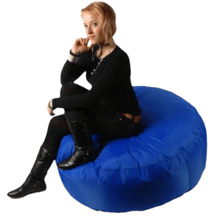 Poef Rond kobalt blauw 30 x 50 cm Kussenwereld